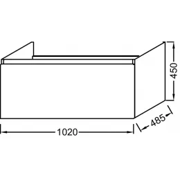 Модуль под раковину Odeon Up 100х48,5х45 см, 1 ящик, серый дуб EB883-E71 Jacob Delafon