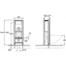 Комплект унитаза с инсталляцией Elite сиденье в комплекте, безободковый, быстросъемное, с кнопкой E5504-NF-M37 Jacob Delafon
