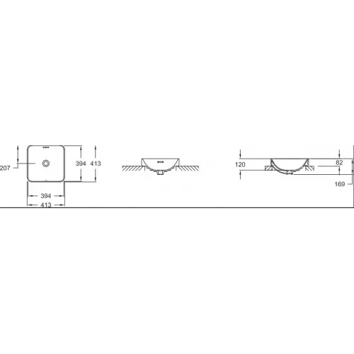 Накладная раковина Vox 41,3х41,3х12 см, санфарфор E2661-0 Jacob Delafon
