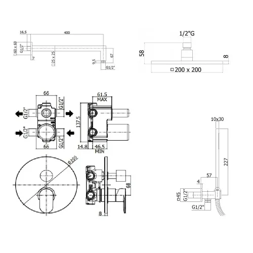 Комплект для душа Paffoni Candy KITCA018SCR