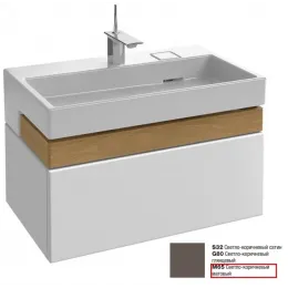 Модуль под раковину Terrace 80х48х38 см, светло-коричневый матовый, верхний ящик из цельного дерева, система push-to-open EB1186-M65 Jacob Delafon