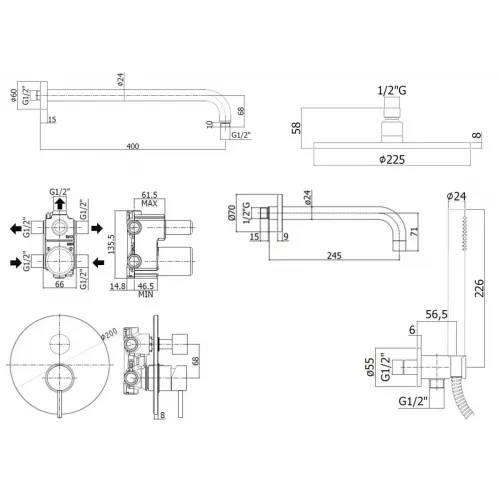 Комплект смесителей PAFFONI Light KITLIG019CR141