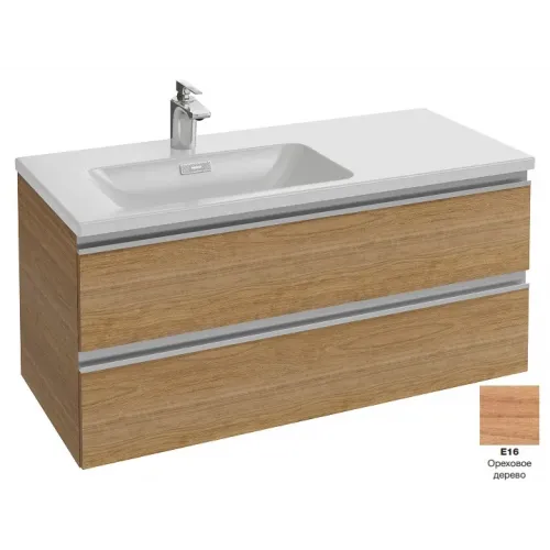 Модуль под раковину Vox 100х46х45,2 см, ореховое дерево, 2 ящика, под левостороннюю раковину, встроенные ручки EB2025-RA-E16 Jacob Delafon