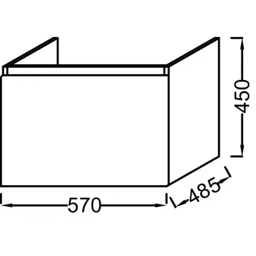 Модуль под раковину Odeon Up 57х48,5х45 см, 1 ящик, серый титан глянцевый EB877-N21 Jacob Delafon