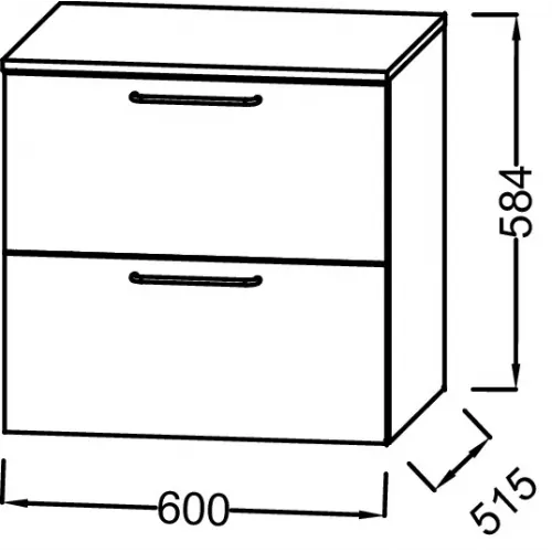 Тумба для ванной Odeon Rive Gauche квебекский дуб, 2 ящика, ручки хром, подвесной монтаж 60х51,5 см EB2547-R5-E10 Jacob Delafon