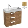 Модуль с раковиной Rythmik 80 см, арлингтонский дуб, 3 выдвижных ящика, левая раковина, подвесной монтаж EXP112-Z-00+EB1308-E70 Jacob Delafon