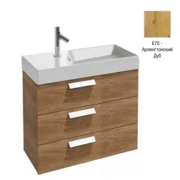 Модуль с раковиной Rythmik 80 см, арлингтонский дуб, 3 выдвижных ящика, левая раковина, подвесной монтаж EXP112-Z-00+EB1308-E70 Jacob Delafon