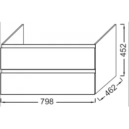 Модуль под раковину Madeleine 80х46х45 см, 2 ящика, белый глянцевый EB2053-J5 Jacob Delafon
