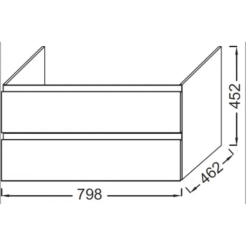 Модуль под раковину Madeleine 80х46х45 см, 2 ящика, белый глянцевый EB2053-J5 Jacob Delafon