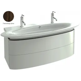 Модуль с раковиной Presqu'ile 130 см, два ящика, плавное закрытие, овальная раковина со столешницей, палисандр шпон, подвесной монтаж E4445-00+EB1105-V13 Jacob Delafon