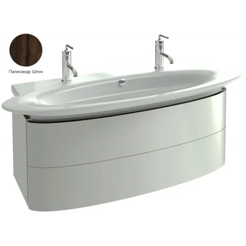 Модуль с раковиной Presqu'ile 130 см, два ящика, плавное закрытие, овальная раковина со столешницей, палисандр шпон, подвесной монтаж E4445-00+EB1105-V13 Jacob Delafon