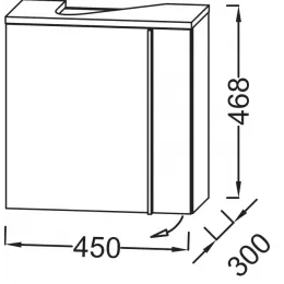 Модуль под раковину Nouvelle Vague 45,2х30х46,8 см, коричневая кожа, шарниры слева EB3045G-NR2 Jacob Delafon