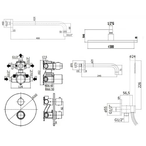 Комплект для ванны PAFFONI Light KITLIQ019NO141KING