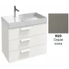 Модуль под раковину Rythmik 79,5х36х63,4 см, 3 выдвижных ящика, серая кожа EB1308-N29 Jacob Delafon