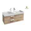Модуль с раковиной Rythmik 120 см, 2 ящика, арлингтонский дуб, 2-я раковина, подвесной монтаж EXM112-Z-00+EB1305-E70 Jacob Delafon