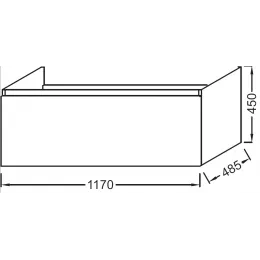 Модуль под раковину Odeon Up 117х48,5х45 см, 1 ящик, серый титан сатин EB887-S21 Jacob Delafon