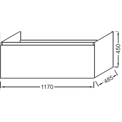 Модуль под раковину Odeon Up 117х48,5х45 см, 1 ящик, серый титан сатин EB887-S21 Jacob Delafon