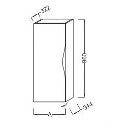Шкаф Stillness 41х35х96 см, натуральный дуб, внутренний ящик, 2 полочки и зеркало со стороны двери, левый EB2006G-P6 Jacob Delafon