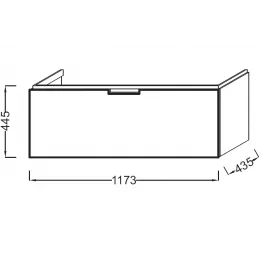 Модуль под раковину Reve 117,3х43,5х44,5 см, белый блестящий лак, 1 выдвижной ящик EB1133-G1C Jacob Delafon