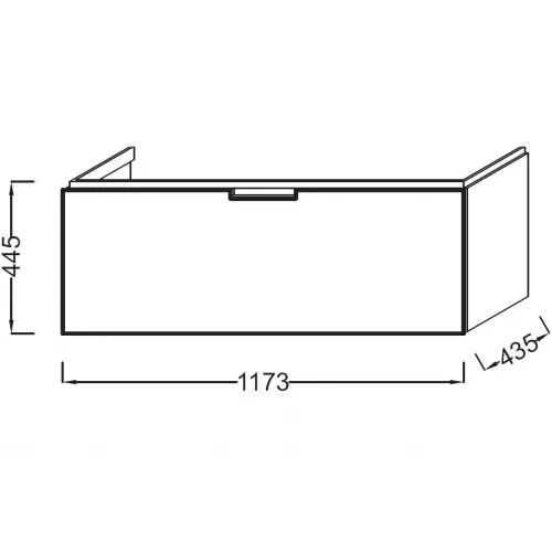 Модуль под раковину Reve 117,3х43,5х44,5 см, белый блестящий лак, 1 выдвижной ящик EB1133-G1C Jacob Delafon