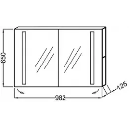 Зеркало Replay 100х65 см, шкаф, правосторонний, с подсветкой EB1062DRU-NF Jacob Delafon