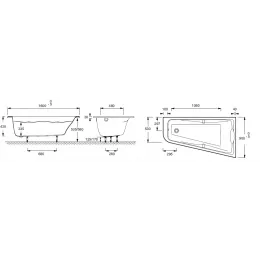 Гидромассажная ванна Odeon Up 160х90 см, с системой plus E5BB2250-00 Jacob Delafon