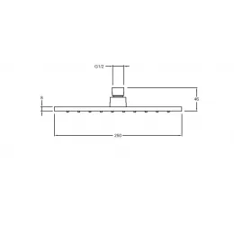 Лейка верхнего душа Strayt 25 см, square, без держателя E21757-CP Jacob Delafon