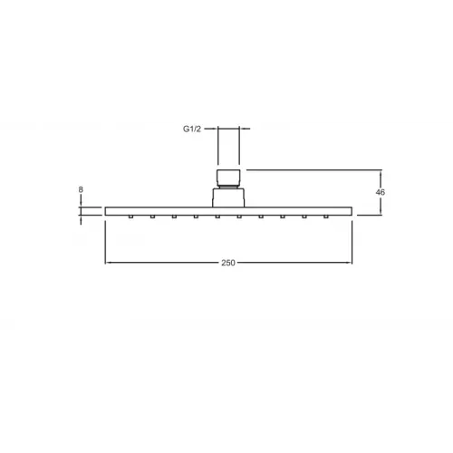 Лейка верхнего душа Strayt 25 см, square, без держателя E21757-CP Jacob Delafon