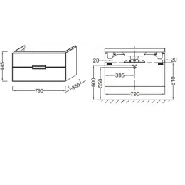 Модуль под раковину Reve 79,3х38х44,5 см, сливовый глянцевый EB1135-R-F26 Jacob Delafon