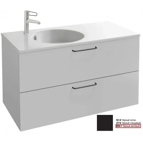 Модуль под раковину Odeon Rive Gauche 100х50,8х56,8 см, 2 ящика, ручки - черный, черный матовый EB2524-R9-M61 Jacob Delafon