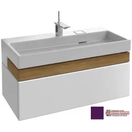 Модуль под раковину Terrace 100х48х38 см, сливовый блестящий, верхний ящик из цельного дерева, система push-to-open EB1187-F26 Jacob Delafon