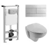 Комплект унитаза с инсталляцией Patio подвесной унитаз, клавиша смыва хром, механизм экономии воды, с микролифтом, с кнопкой E5504/ E4316 - Patio Jacob Delafon