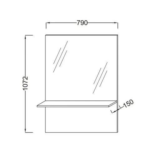Зеркало Struktura 79х107,2 см, высокое, розовое дерево EB1213-E13 Jacob Delafon