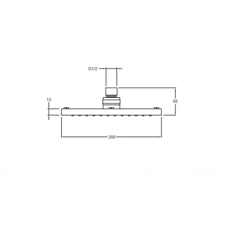 Лейка верхнего душа July 20 см, square, без держателя E21761-CP Jacob Delafon