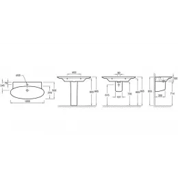 Подвесная раковина Presqu'ile 100х50х10 см, 1 отверстие для смесителя, санфарфор E4436-00 Jacob Delafon