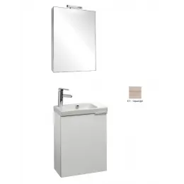 Комплект мебели для ванной Odeon Up 50 см, серый дуб, смеситель слева, зеркало с подсветкой, подвесной монтаж, с подсветкой E4701-00+EB879-J5+EB863-E71 Jacob Delafon