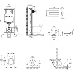 Комплект унитаза с инсталляцией Struktura compact, с микролифтом, с кнопкой E21747RU-00 Jacob Delafon