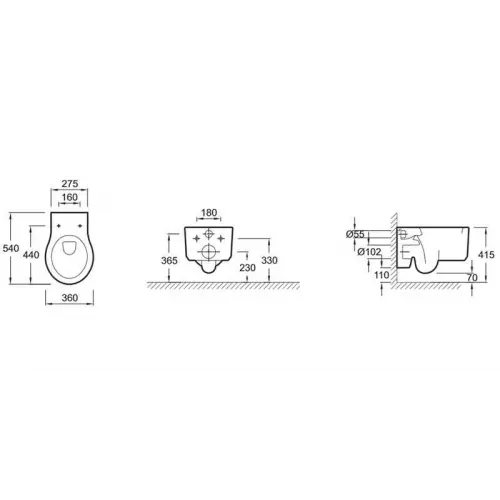 Подвесной унитаз Formilia Viragio 36х54 см, с сиденьем E4773-00 Jacob Delafon