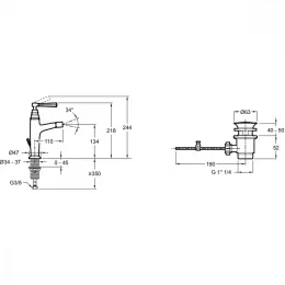 Смеситель для биде Cleo с донным клапаном E24310-CP Jacob Delafon