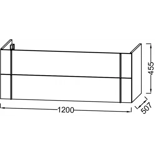 Модуль под раковину Nouvelle Vague 120х50,7х45,5 см, 2 ящика, белая глина сатин EB3035-F84 Jacob Delafon