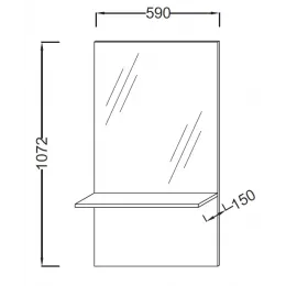 Зеркало Struktura 59х107,2 см, с полкой, ореховое дерево EB1212-E16 Jacob Delafon