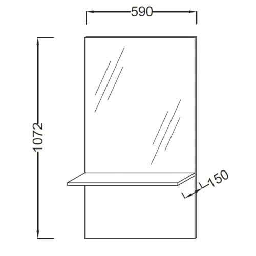 Зеркало Struktura 59х107,2 см, с полкой, ореховое дерево EB1212-E16 Jacob Delafon