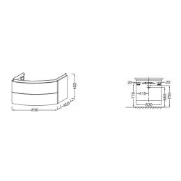 Модуль под раковину Presqu'ile 83х45х45 см, матовый оливковый, 2 выдвижных ящика EB1104-M47 Jacob Delafon