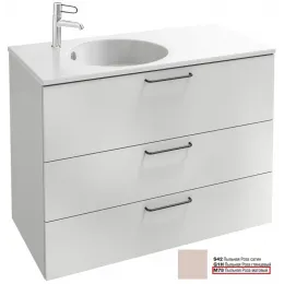 Модуль под раковину Odeon Rive Gauche 100х50,8х73,9 см, 3 ящика, черные ручки, пыльная роза матовый EB2534-R9-M78 Jacob Delafon