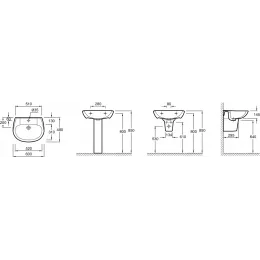 Подвесная раковина Brive 60х48х14,5 см, санфарфор, с отв. под смеситель E1286-00 Jacob Delafon