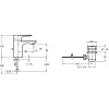 Смеситель для умывальника Aleo 9 л/мин, неповоротный излив, с донным клапаном E98332-4-CP Jacob Delafon