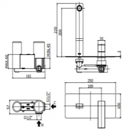 Смеситель для раковины Paffoni Elle EL105CR70