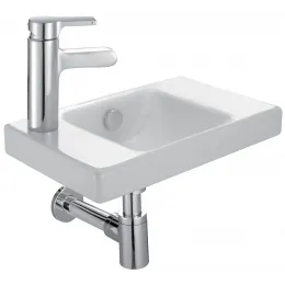 Подвесная раковина Odeon Up 40х25х9,5 см, 1 отверстие для смесителя с левой стороны, санфарфор E4759G-00 Jacob Delafon