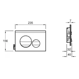 Клавиша смыва помятая коробка, матовый черный/глянцевый черный, пластик, механическая, черная E20859-7-BMT/У Jacob Delafon