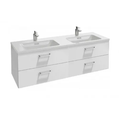 Модуль с раковиной Vox 140 см, белый блестящий, изогнутые ручки, подвесной монтаж EB2100-DD1+EB2070-R1-G1C Jacob Delafon